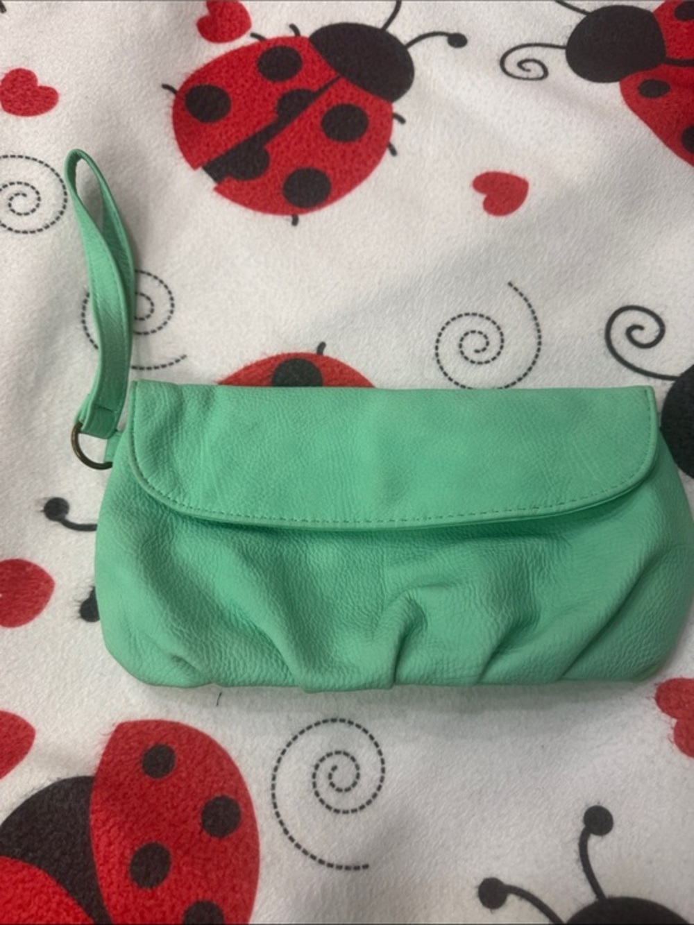 Target Mint Green Leather Wristlet Clutch